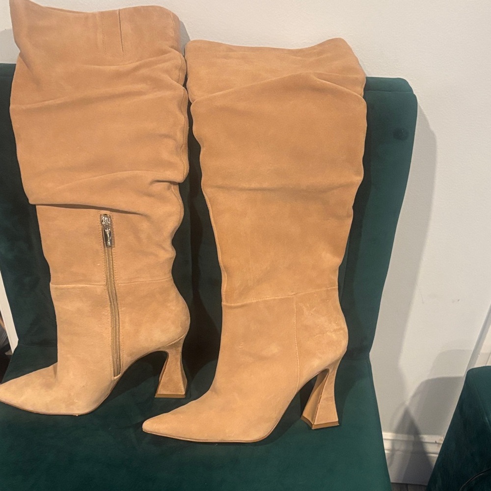 Vince Camuto Tan Suede Heeled Boots